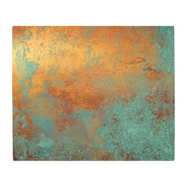 Trendy Rich Copper Patina Metal Print (Front)