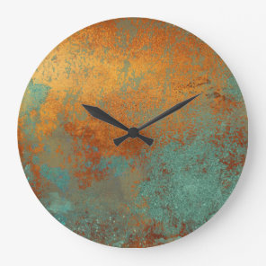 Trendy Rich Copper Patina Metallic Large Clock