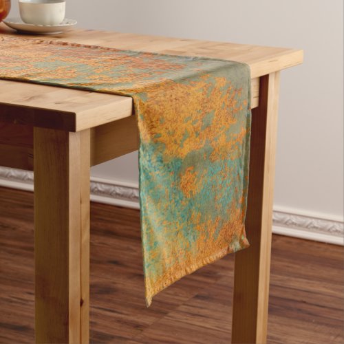 Trendy Rich Copper Patina Metallic Short Table Runner