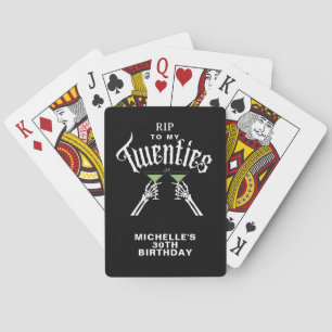 Trendy RIP To My Twenties 30th Birthday Party Poker Cards