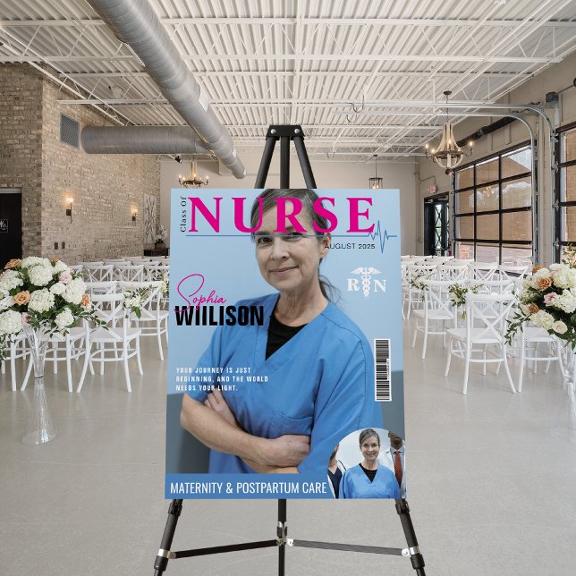 Trendy RN nurse magazine photo graduation Foam Board (Creator Uploaded)