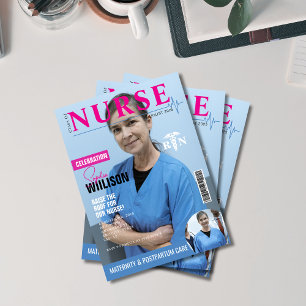 Trendy RN nurse magazine photo graduation  Invitation