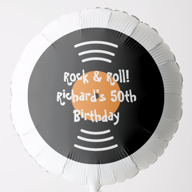 Trendy Rock & Roll theme Birthday party balloons (Front)