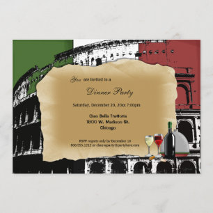 Trendy Roman Coliseum Dinner Party Invite
