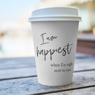 Trendy Romantic Black Quote Gift Paper Cups