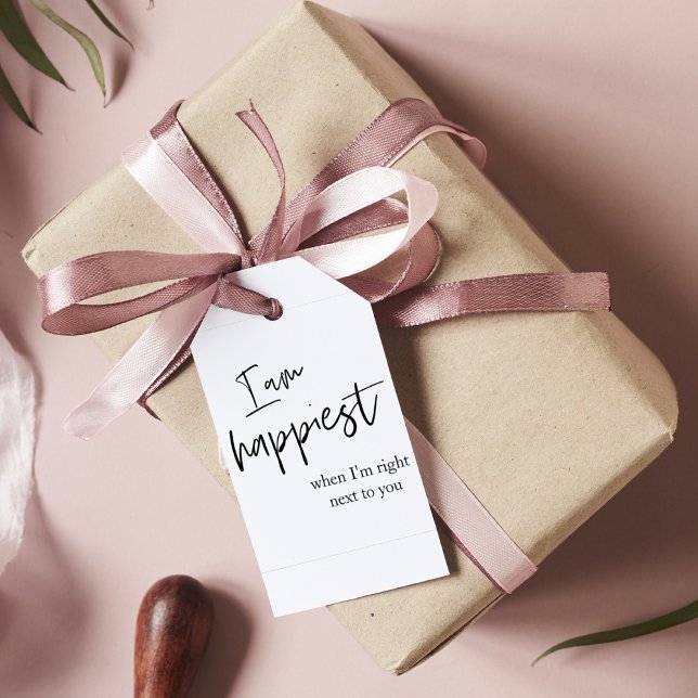 Trendy Romantic Black Quote Gift Tags (Creator Uploaded)