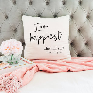 Trendy Romantic Black Quote Gift Throw Pillow