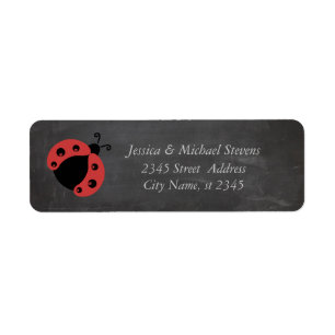 Trendy romantic ladybug chalkboard label