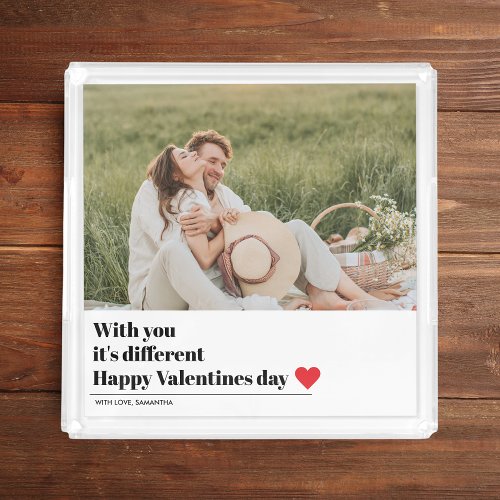  Trendy Romantic Quote  Valentines Best Gift Acrylic Tray