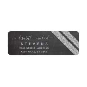 Trendy romantic stylish lace chalkboard label