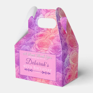 Trendy Rose Birthday Favor Box For Dessert Table