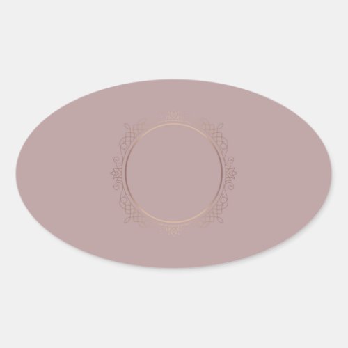 Trendy Rose Gold Add Your Text Blank Template Oval Sticker