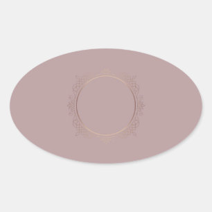 Trendy Rose Gold Add Your Text Blank Template Oval Sticker