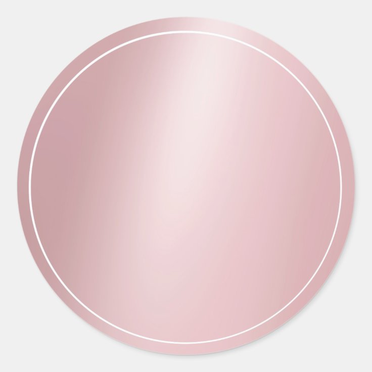 Trendy Rose Gold Blank Elegant Modern Template Classic Round Sticker ...