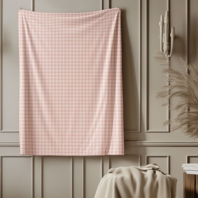Trendy Rose Gold Check Blanket for Chic Spaces (Trendy Rose Gold Check Blanket for Chic Spaces)