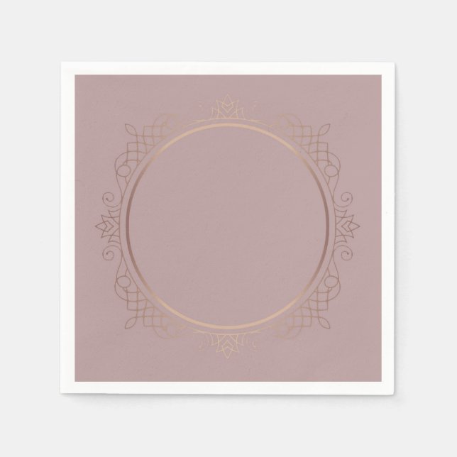 Trendy Rose Gold Custom Blank Template Elegant Napkins (Front)
