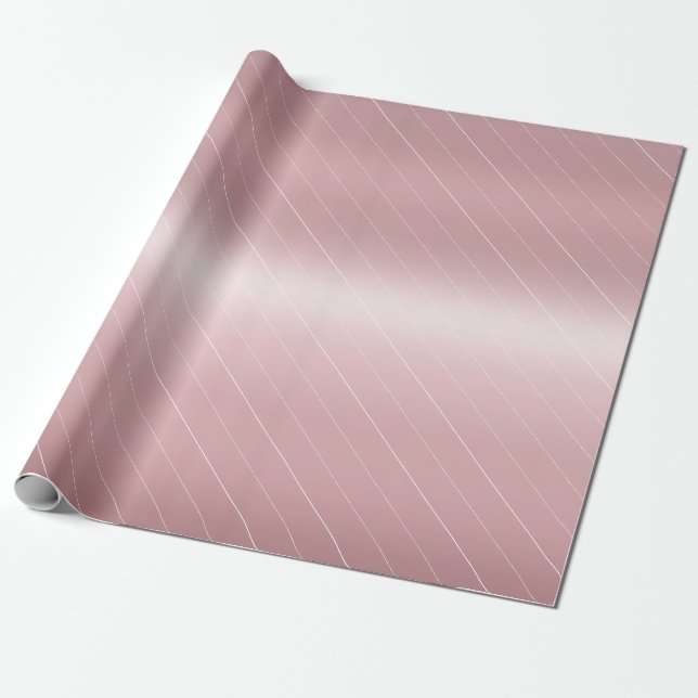 Trendy Rose Gold Elegant Modern Glamour Template Wrapping Paper (Unrolled)