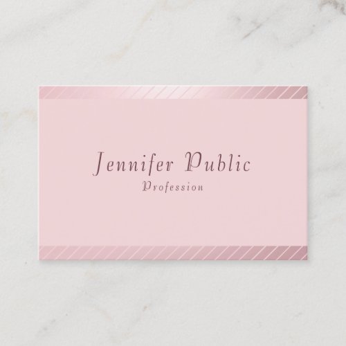 Trendy Rose Gold Elegant Modern Simple Template Business Card