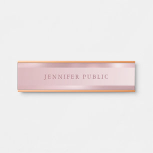 Trendy Rose Gold Elegant Modern Simple Template Door Sign