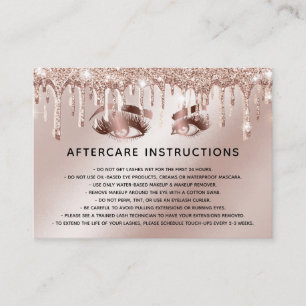 Trendy Rose Gold Eye with Gold Drips Aftercare Referral Card