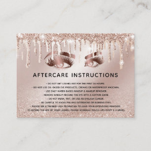 Trendy Rose Gold Eye with Gold Drips Aftercare Referral Card