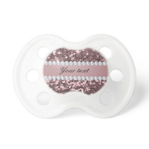 Trendy Rose Gold Faux Glitter and Diamonds Pacifier Trendy Rose Gold Faux Glitter and Diamonds Pacifier