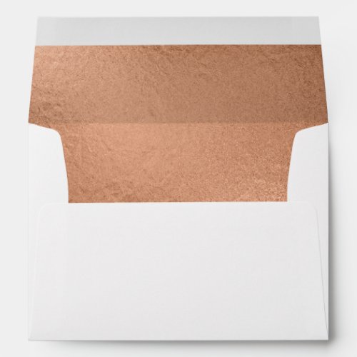 Trendy Rose Gold Foil_Effect Lined Envelope