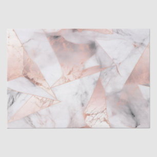 Trendy Rose Gold Geometric Marble Tissue Paper