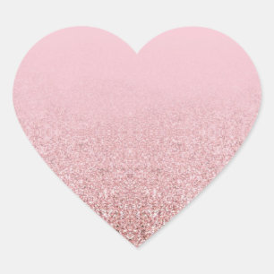 Trendy Rose Gold Glitter Blank Elegant Template Heart Sticker