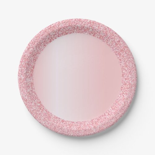 Trendy Rose Gold Glitter Blank Elegant Template Paper Plates