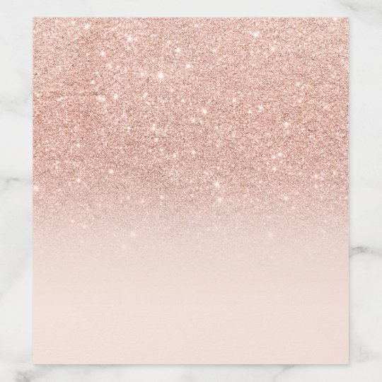 Trendy Rose Gold Glitter Blush Pink Ombre Chic Envelope Liner 0496