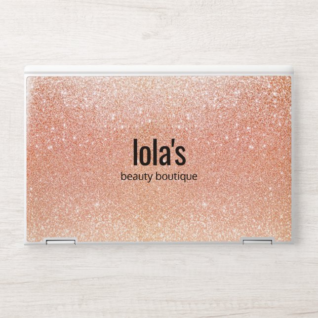 Trendy Rose Gold Glitter HP Laptop Skin (Front)