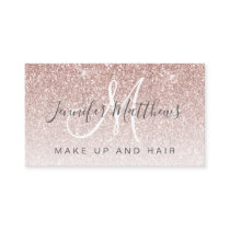 Trendy Rose Gold Glitter Makeup Artist Hair Salon Business Card Trendy Rose Gold Glitter Makeup Artist Hair Salon Business Card