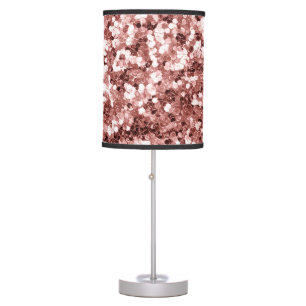 Trendy Rose Gold Glitter Modern Minimalist Simple Table Lamp