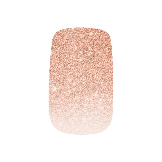 Trendy Rose Gold Glitter Ombre Elegant Girly Minx Nail Art (Left Thumb)