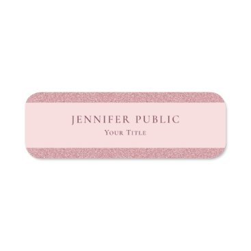 Trendy Rose Gold Glitter Professional Design Chic Name Tag