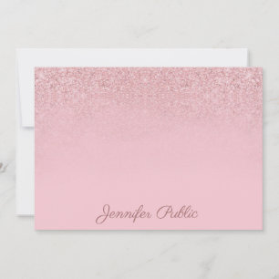 Trendy Rose Gold Hand Script Name Elegant Template