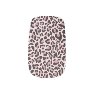 Trendy Rose Gold Leopard Print Minx Nail Art