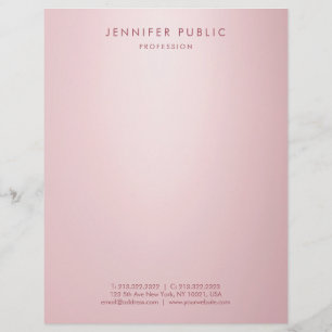 Trendy Rose Gold Minimalist Template Elegant Letterhead