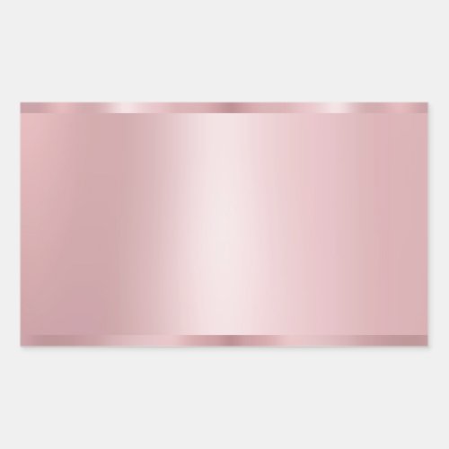 Trendy Rose Gold Modern Elegant Blank Template Rectangular Sticker