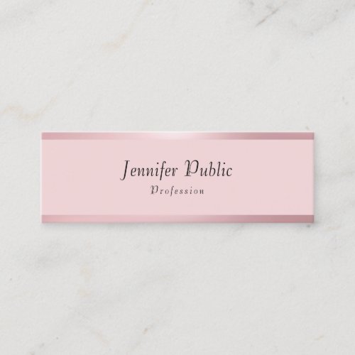Trendy Rose Gold Modern Elegant Simple Template Mini Business Card