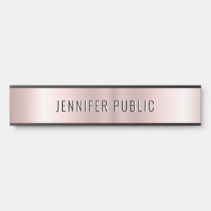 Trendy Rose Gold Modern Elegant Template House Door Sign
