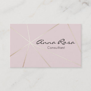 *~* Trendy Rose Gold Modern Foil Pink Geometric Business Card