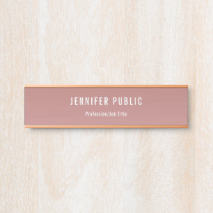 Trendy Rose Gold Modern Professional Template Door Sign