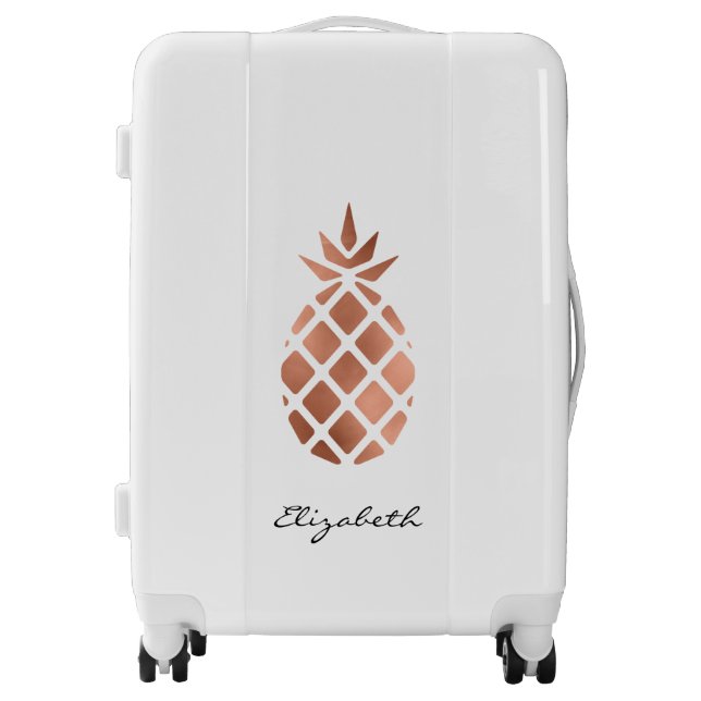 Trendy Rose Gold Pineapple Luggage (Front)