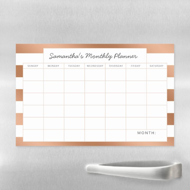 Rose Gold Blank Calendar Month Planning Magnetic D Magnetic Dry Erase Sheet