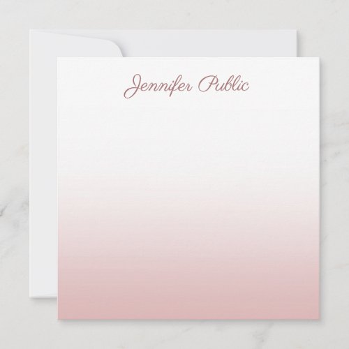 Trendy Rose Gold Template Calligraphed Script Name