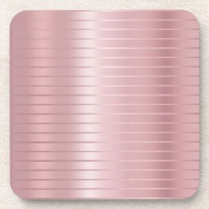Trendy Rose Gold Template Modern Glamorous Beverage Coaster