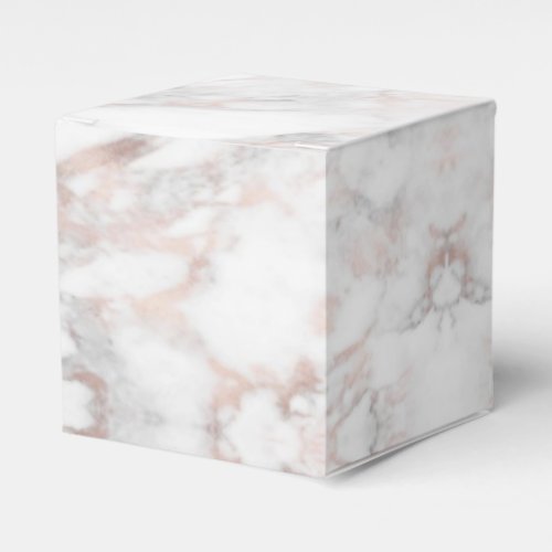 Trendy Rose Gold White Marble Elegant Template Favor Boxes