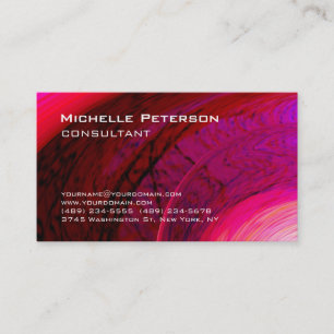 Trendy Rose Pink Red Futuristic Modern Business Card